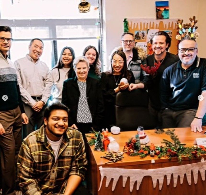 Victoria College (University of Toronto) team Christmas photo
